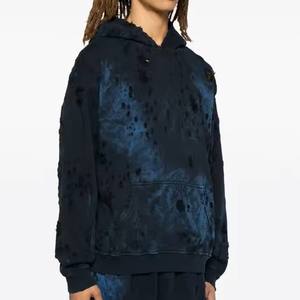 เสื้อมีฮู้ดโอเวอร์ไซส์ผ้าดิบแบบธรรมดาเสื้อฮู้ดผ้าฝ้ายผสมกันลมป้องกันการหดตัว - Product Image 3