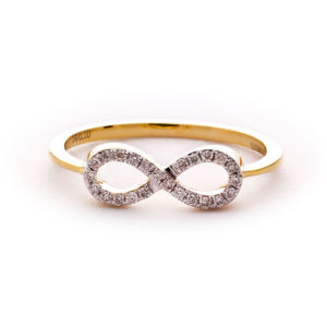 Anillo de Compromiso de Diamantes Infinitos de Oro de Lujo para Mujer, Símbolo de Promesa de Amor - Product Image 1