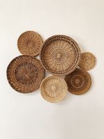 Panier mural rond en rotin naturel tressé style bohème pour anniversaire, salon - Prix compétitif