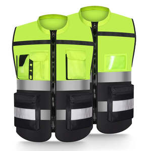 Vêtement de sécurité en maille de haute qualité avec logo personnalisé pour hommes, fermeture éclair sur le devant, haute visibilité, travail de construction, sécurité, gilet réfléchissant - Product Image 6