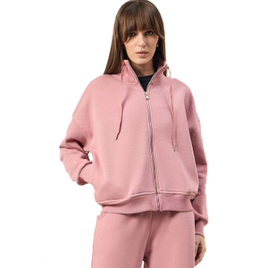 Venta al por mayor de chándal de las mujeres de algodón de lana de poliéster de peso pesado cómodo logotipo personalizado 350GSM de gran tamaño chándal de las mujeres - Product Image 3