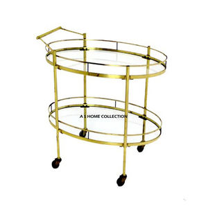 Metal And Glass <b>Prime</b> Quality Gold Color Creative Handmade Serving Cart Trolley Room Service Barware <b>Bottles</b> Supplies - Product Image 1