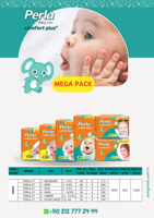 PERLA Unisexe XXL Pack Jumbo Couches jetables non tissées de haute qualité Surface sèche Super absorbantes Côtés extensibles anti-fuites
