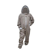 Combinaison d'apiculture avec voile de protection intégrée, vêtement de protection intégral, coton respirant, design unisexe pour utilisation en apiculture en extérieur