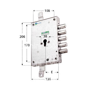 SERRURE DE REMPLACEMENT POUR PORTES BLINDÉES Appliquer Triple cylindre 2 lancers Fixation du cylindre par vis avant cylindre non - Product Image 1