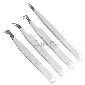 Pinzas clásicas para pestañas de punta fina para pestañas de volumen ruso y extensiones de pestañas falsas Juego de pinzas para pestañas - Product Image 1