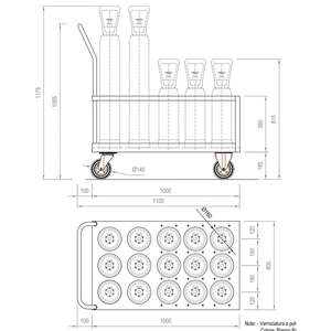 Carrito de Transporte Industrial Moderno para Hospitales, con Carcasa de Plástico ABS y Metal, para Cilindros de Hospital, para Hoteles, Clínicas, Gimnasios y Centros Comerciales - Product Image 1