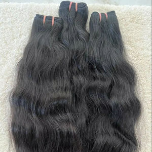 Cheveux indiens bouclés naturels bruts non traités 100% naturels, provenant d'un seul donneur, tissage double machine, cuticules alignées, toutes les couleurs de cheveux - Product Image 1