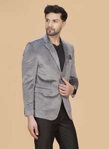 Wholesale Supply of <b>Mens</b> Gray <b>Velvet</b> <b>Blazer</b> Slim Fit Designer Evening for Celebration and Night Functions In Bulk Quantity - Product Image 3