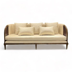 Sofá de Estilo Asiático con Estructura de Madera INDOCHI 200x72x79cm, Tapizado con Tela Estampada SFB68075 - Product Image 3