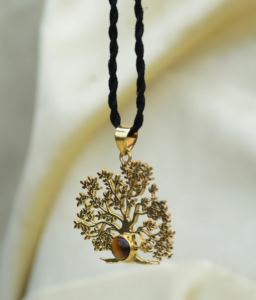 New Arrival Tree Of Life Pendant Boho Brass Necklace Women 18k Gold Plated Tiger Eye Jewelry Chic <b>Charms</b> Wholesale/OEM/ODM - Product Image 5