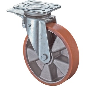 Caster <b>Wheels</b> 125mm Total <b>Lock</b> Swivel Caster 300kg Load Capacity Ball Bearing Polyurethane Tire Mounting Plate - Product Image 1