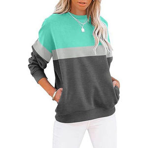 Sudadera con capucha de manga larga con bloques de color para mujer, Jersey, sudadera para mujer, sudaderas con capucha coreanas de algodón para mujer - Product Image 6