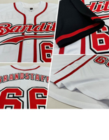 Set Kaos Jersey Baseball & Softball Pria & Wanita Premium Putih Merah-Hitam Otentik Bernapas dengan Cetakan Digital