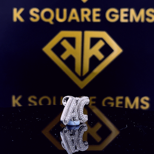 Colgante de Moissanita Personalizado con Letra para Niños y Hombres, Diseño de Hielo en Plata de Ley 925, Pasa el Test de Diamantes - Product Image 3