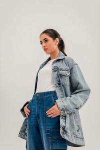 Women's <b>Lightweight</b> <b>Denim</b> <b>Jacket</b> Custom Design Streetwear Coat with Embroidery & Print High Quality Winter Outerwear - Product Image 4