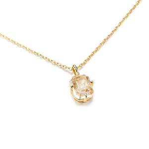 Collier pendentif Jeulia en acier inoxydable plaqué or avec quartz naturel transparent en forme d'étoile - Product Image 3