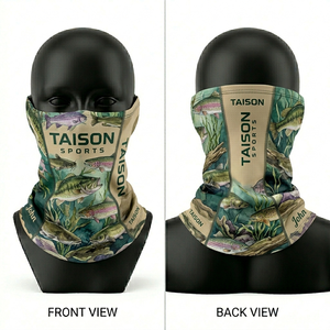 Women Fishing Neck Gaiter 180 GSM Polyester Spandex Breathable Microfiber Teal Orange Panel Design Sublimation Custom Logo - Product Image 2