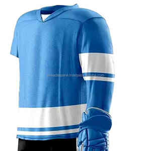 ชุดเสื้อเจอร์ซีย์เสื้อยืดฮอกกี้น้ำแข็งผ้าโพลีเอสเตอร์100% ดีไซน์ล่าสุดชุดเครื่องแบบ2ชิ้นสำหรับผู้เล่น - Product Image 4