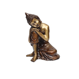 Statue de Bouddha Vitarka multicolore en laiton doré de 6 pouces Figurine d'idole religieuse Vastu Feng Shui pour la décoration intérieure Cadeau - Product Image 5