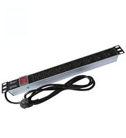 PDU en aluminium 19'' 1U 1.5U 6 prises Australie avec interrupteur et protection contre les surcharges, câble de 2 m avec prise australienne