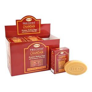 สบู่เฮ็ม พรีเชียส ชานดัน (ไม้จันทน์) 100 กรัม ส่วนผสมจากสมุนไพรธรรมชาติ รูปทรงกลม สำหรับล้างหน้า อาบน้ำ และบำรุงผิวกาย - Product Image 1