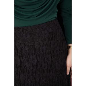 Premium Black <b>Lace</b> Skirt Soft Spandex with Digital Print Straight and Wrap Styles for Work Spring and Autumn Seasons - Product Image 5