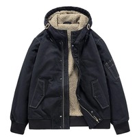Veste cargo à capuche en polaire personnalisée pour homme, chaude, hiver, coupe oversize, brodée, en coton, multi-poches, décontractée, vente en gros