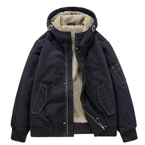 Chaqueta de Forro Polar con Capucha para Hombre, Nueva Moda, Cálida, Informal, de Invierno, Personalizable, Extra Grande, Bordada, de Algodón, con Múltiples Bolsillos, Estilo Cargo - Product Image 6