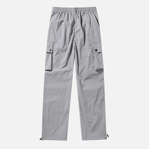 Pantalon Cargo droit décontracté pour hommes 100% polyester couleur unie salopette pantalon pour hommes multi-poches lavé 2025 - Product Image 4