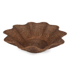 Bol ondulé en rotin tissé à la main spécial coloré panier de fruits en osier naturel décoratif pour Table à manger et décor à la maison - Product Image 6