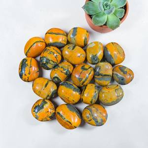 Piedra Natural Pulida de Jaspe Naranja Negro Indonesio, Pequeña Placa de Piedra Rodada con Patrón, Feng Shui, Jade, Cristal, Ágata, Amatista - Product Image 6