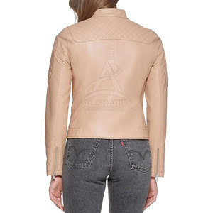 Chaqueta de cuero genuino para mujer Chaqueta de cuero de moda con cremallera para uso en invierno a la venta - Product Image 3