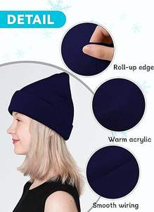 Gorros de Punto de Diseño Moderno de Primera Calidad, Venta al por Mayor, 100% Acrílico, Jacquard Personalizado, Transpirable, Impermeable, Unisex para Adultos - Product Image 3