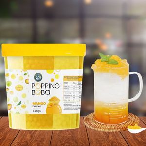 Vinut Trust Perles de jus éclatantes saveur mangue 3,2 kg en pot, garniture pour boissons au thé aux perles, fournisseur en gros et exportateur - Product Image 1
