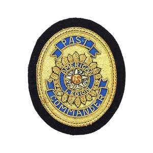 High Quality Custom Embroidered Security Patches Crest Emblem <b>Badges</b> with Bullion Wire for Uniform Accessory Magnet Attachments - Product Image 2