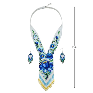 Conjunto de Joyería Bohemia de Lujo con Cuentas en Cascada Azul, Chapado en Oro, Acero Inoxidable, para Fiestas - Product Image 2