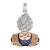 Retrato de esmalte de oro rosa Colgante de foto de Hip Hop personalizado Moissanite Baguette Diamantes Iced Out Colgante como regalo Unisex para hombres - Product Image 2