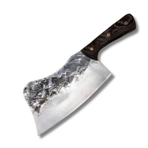 Couteau de chef de cuisine fait main personnalisé lame en acier à haute teneur en carbone professionnel sans rouille avec manche en bois gaine en cuir de haute qualité - Product Image 1