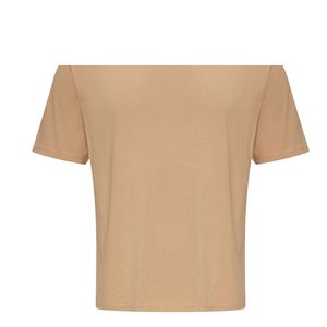 เสื้อยืดลำลองผู้ชายไซส์ใหญ่ พิมพ์โลโก้ได้  แขนสั้น สีน้ำตาลอ่อน 220gsm ผ้าฝ้ายออร์แกนิค 100% ระบายอากาศได้ดี - Product Image 5