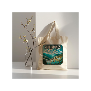 Bohème fait à la main recyclable abstrait brodé léger durable personnalisable séchage rapide 100% coton Porto Rico Totes - Product Image 2