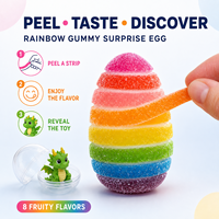 Bonbons gélifiés aux fruits avec emballage personnalisé et figurine surprise dans un œuf