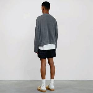 Sudadera con logotipo personalizado de 400GSM para hombre, sudadera de gran tamaño con cuello redondo y forro polar grueso de Color sólido, 6XL, etiqueta personalizada con estampado de hojaldre antirretráctil - Product Image 6