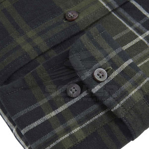 Chemise en flanelle pour homme en coton 100% tricoté brossé personnalisable, boutonnée, à manches longues, coupe classique, respirante, séchage rapide, pour un usage décontracté - Product Image 5