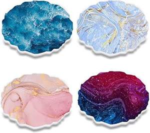 Luxury Classic Square <b>Epoxy</b> Resin Coaster with Eco-Friendly Design for Kitchen & Tabletop Use Customizable Mats & Pads - Product Image 2