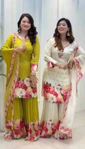 Nuevo diseñador Modern Party Wear Top y Dupatta Set con trabajo de bordado pesado para bodas y ocasiones en la playa - Product Image 2