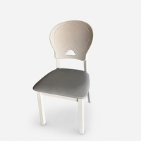 Chaise de salle à manger en bois massif avec cadre renforcé et épaissi, dossier en cuir, style luxe léger, simple et moderne, mobilier de maison blanc