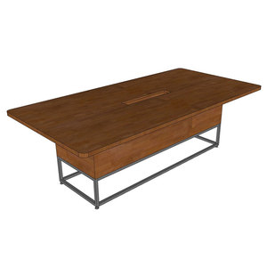 Modern Minimalist Rectangle <b>Office</b> Meeting <b>Table</b> 240x120cm with Rubberwood Legs BH68010 - Product Image 3