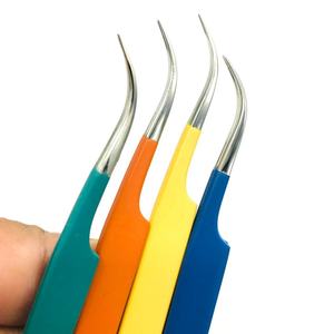 Pinzas de extensión de pestañas de acero inoxidable con recubrimiento de Color personalizado de alta calidad Punta puntiaguda sostenible Probado a mano-Venta al por mayor - Product Image 2