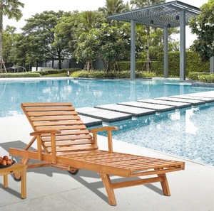Tumbona de exterior de madera de teca sin cojín, hecha en Indonesia - Product Image 4